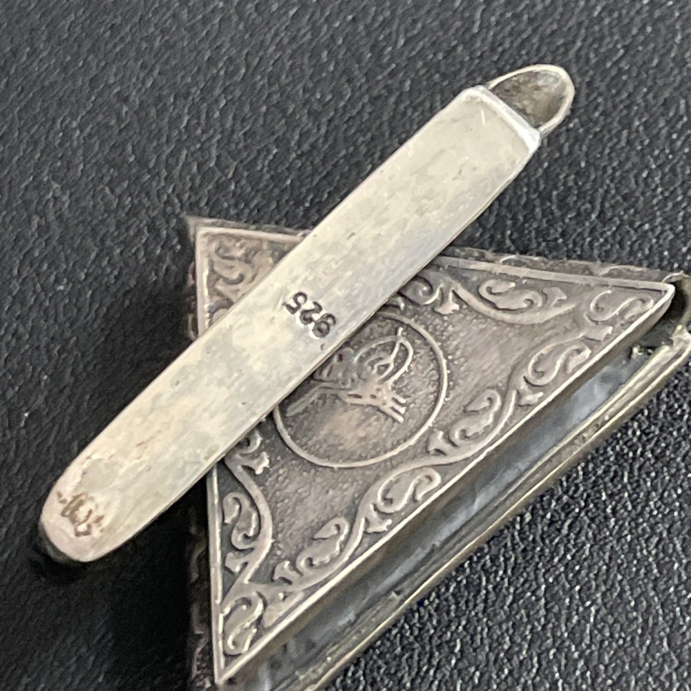 Turkish 925 Silver Pendant Amulet Taweez Holder Locket Prayer Box 17g - Picture 3 of 10
